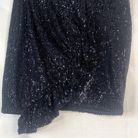 Express Navy Sequined Mini Skirt with Ruffle Detail- NWT - Picture 14 of 15